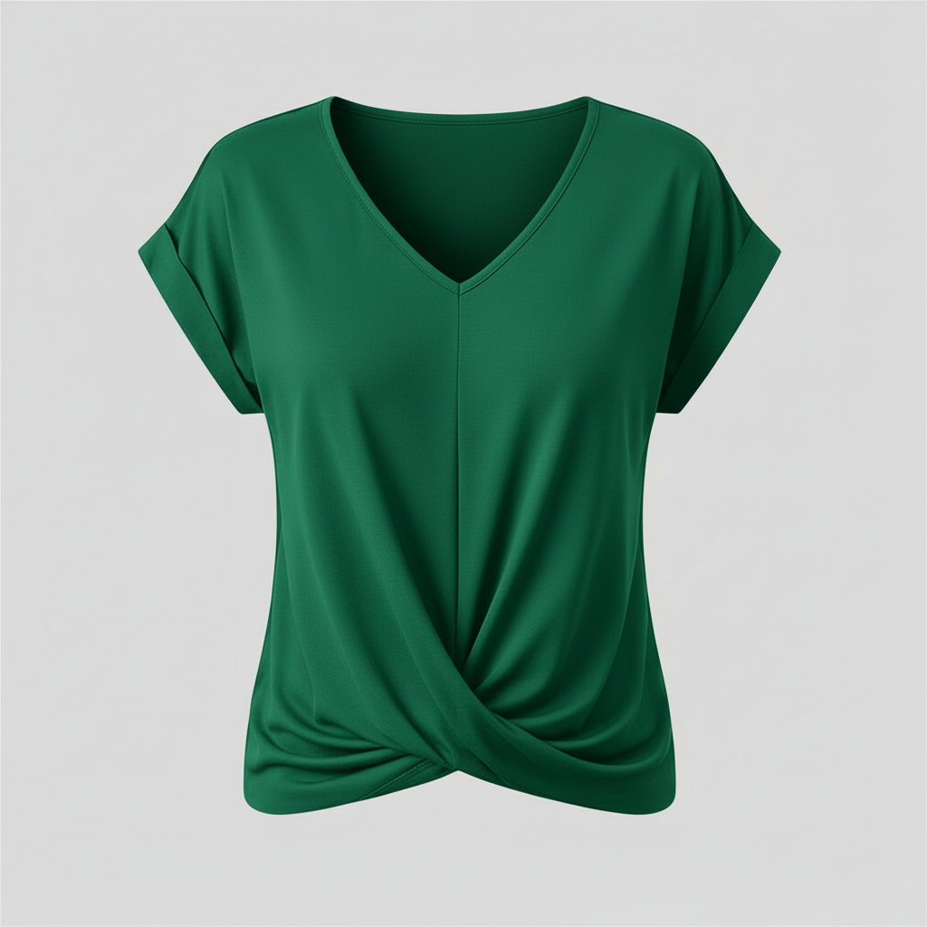 V-Neck Twist Top | Women's Blouse for Summer Casual Wear