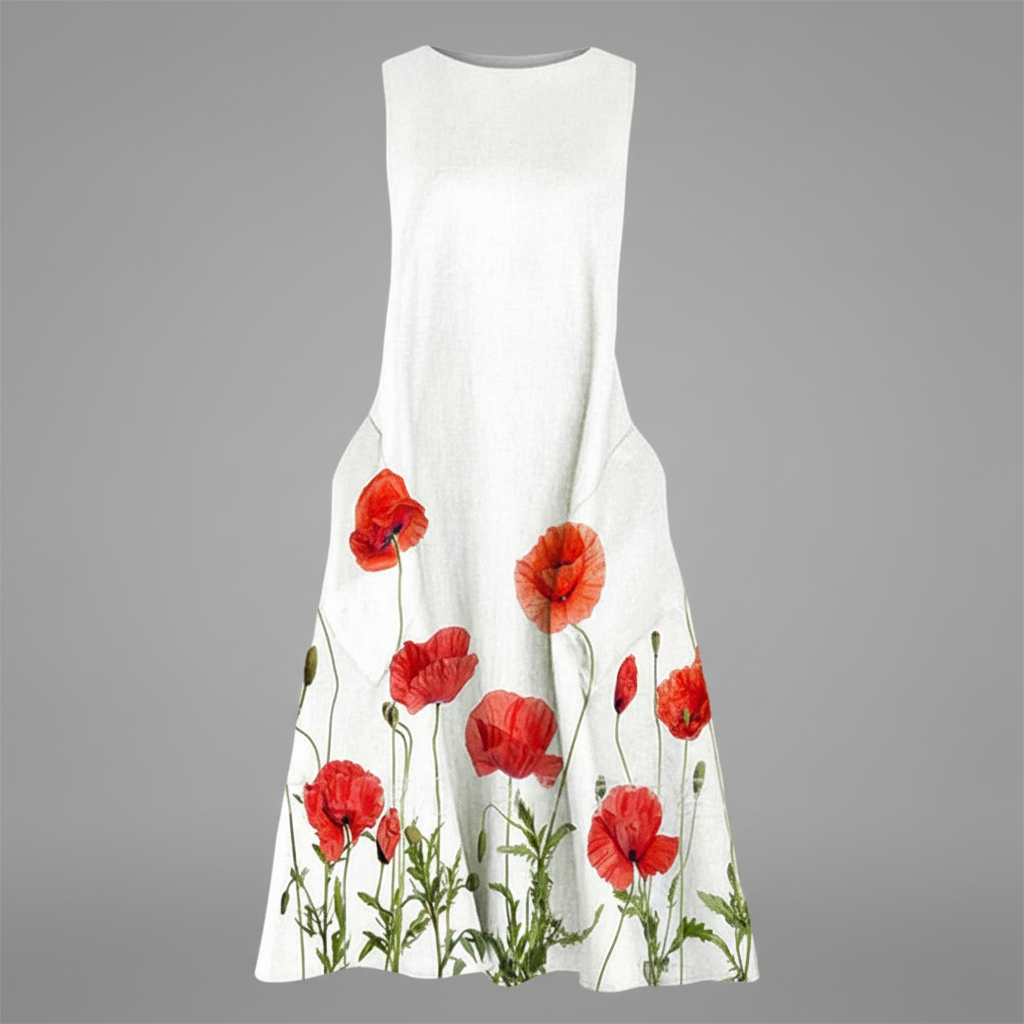 Floral A-Line Midi Dress | Women's Summer Dresses