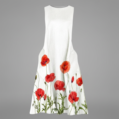 Floral A-Line Midi Dress | Women's Summer Dresses