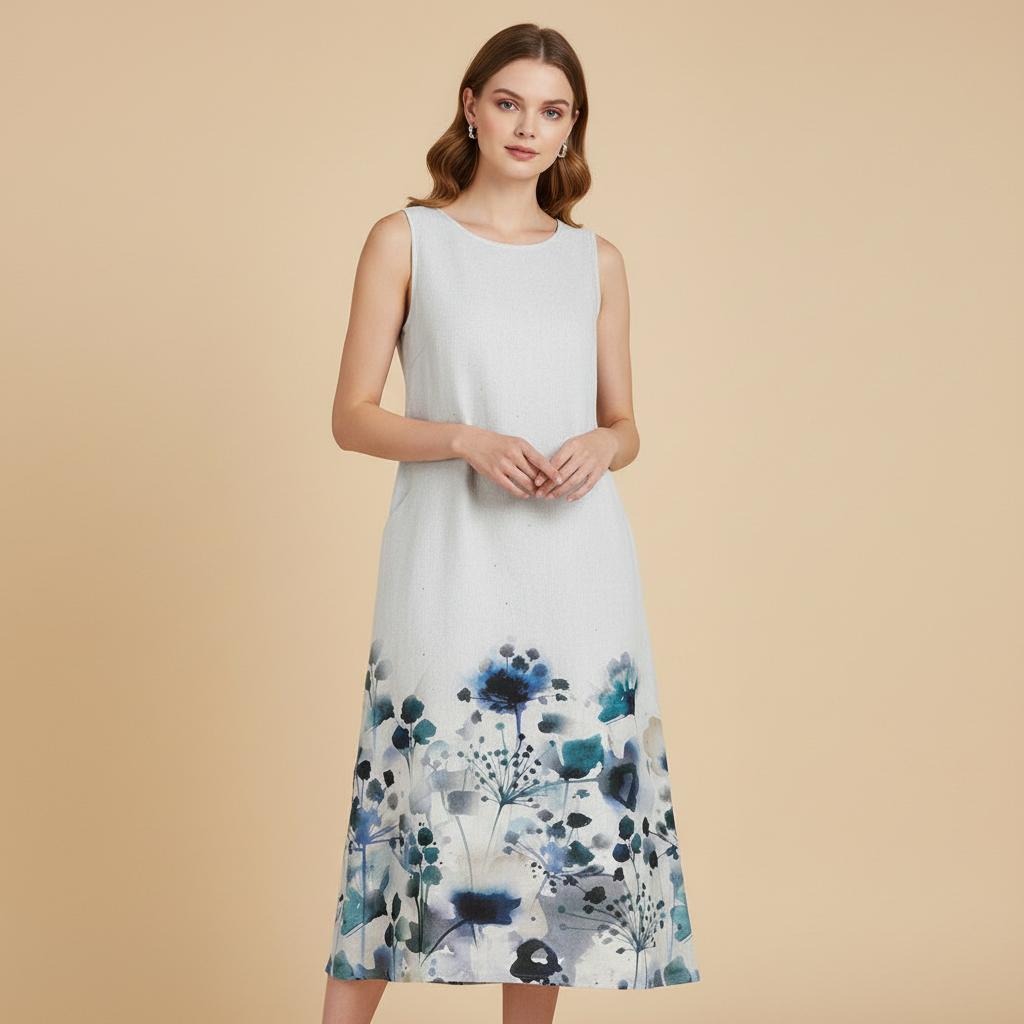 Floral A-Line Midi Dress | Women's Summer Dresses