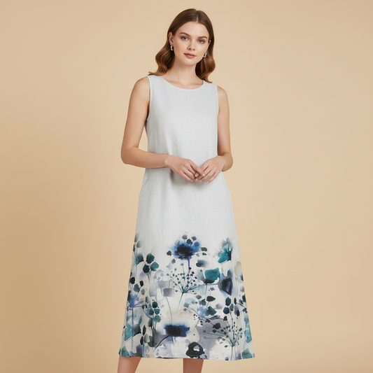 Floral A-Line Midi Dress | Women's Summer Dresses