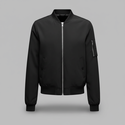 Women's Short Bomber Jacket | Stylish Zippered Outerwear