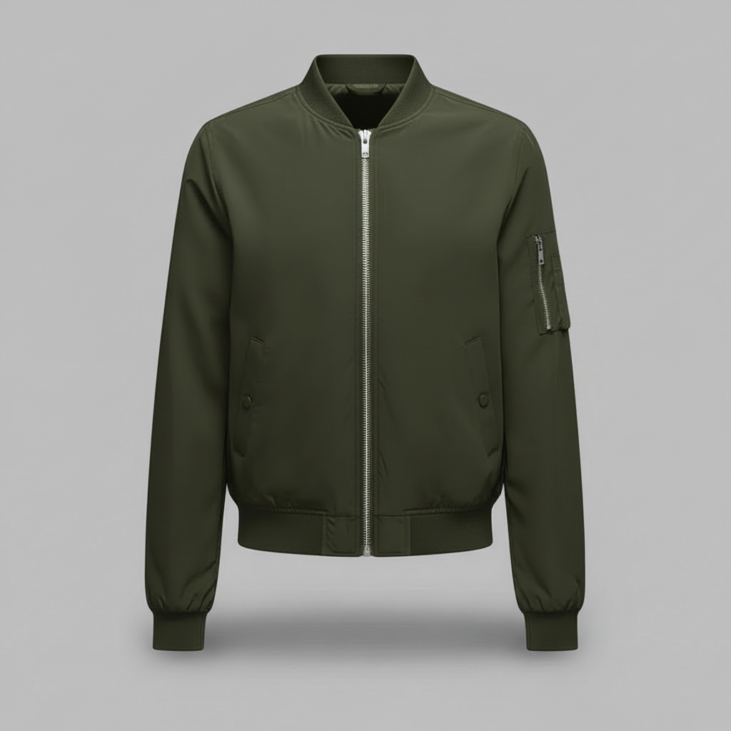 Women's Short Bomber Jacket | Stylish Zippered Outerwear