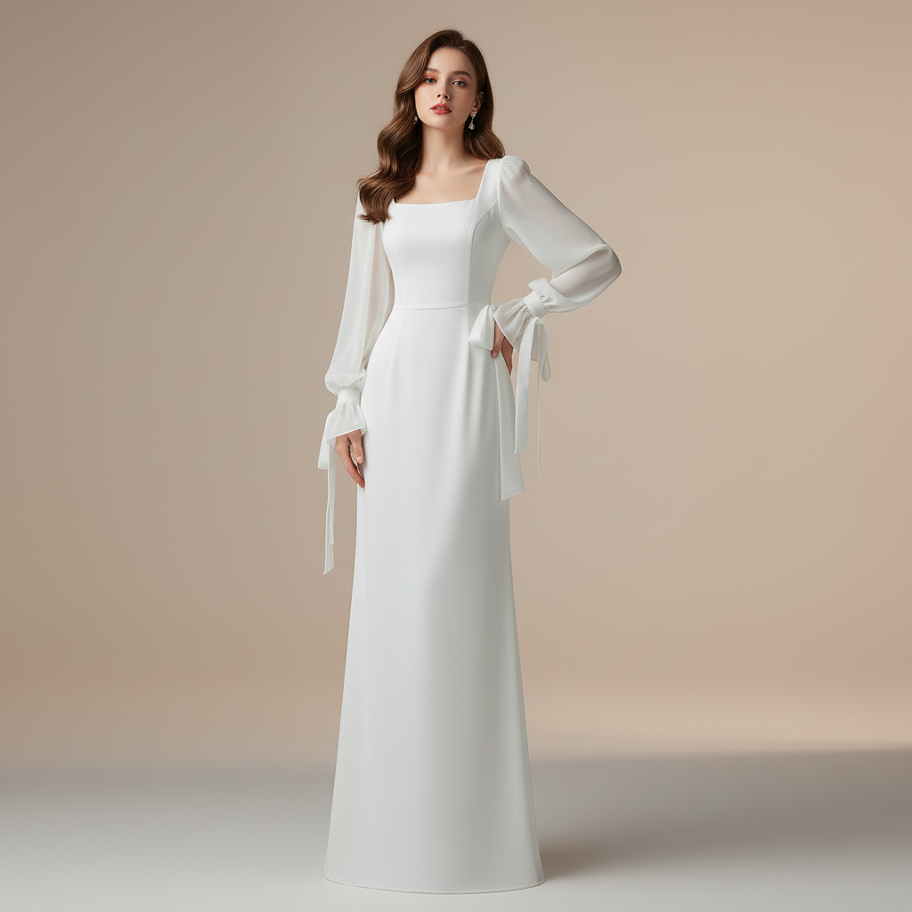 Elegant Long Sleeve Maxi Dress | Perfect for Weddings
