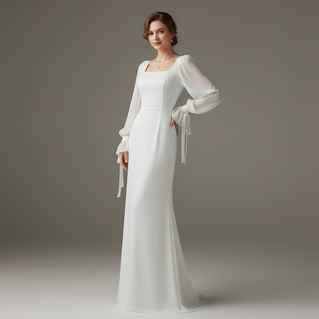 Elegant Long Sleeve Maxi Dress | Perfect for Weddings