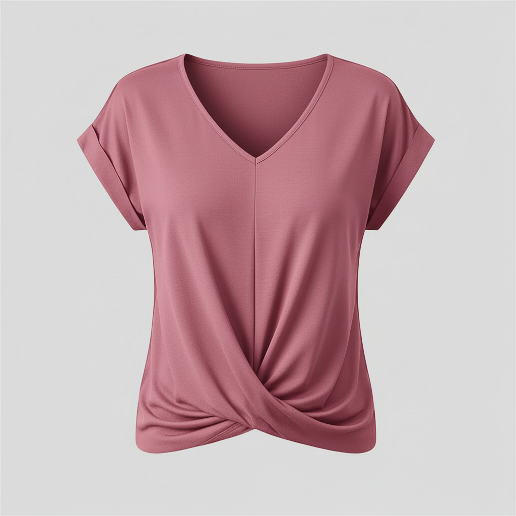 V-Neck Twist Top | Women's Blouse for Summer Casual Wear