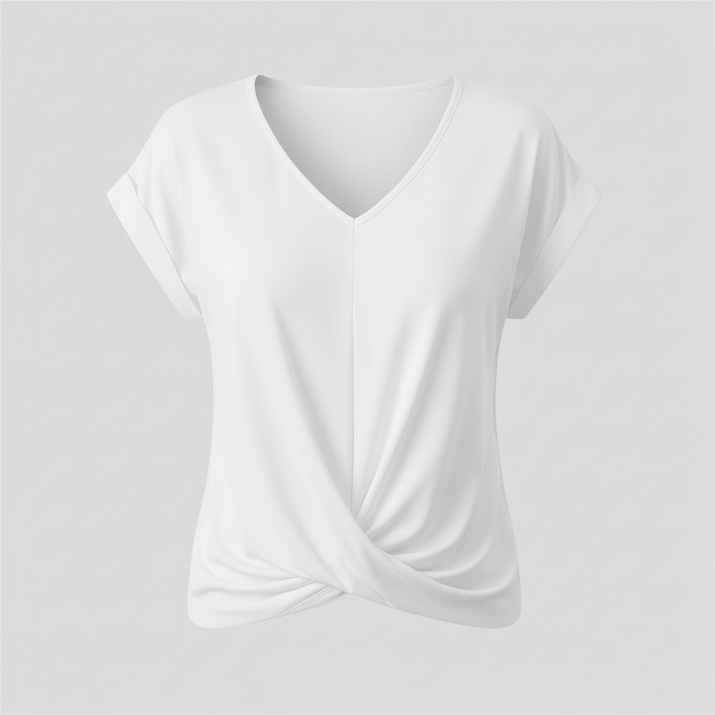 V-Neck Twist Top | Women's Blouse for Summer Casual Wear
