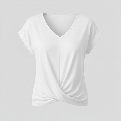 V-Neck Twist Top | Women's Blouse for Summer Casual Wear