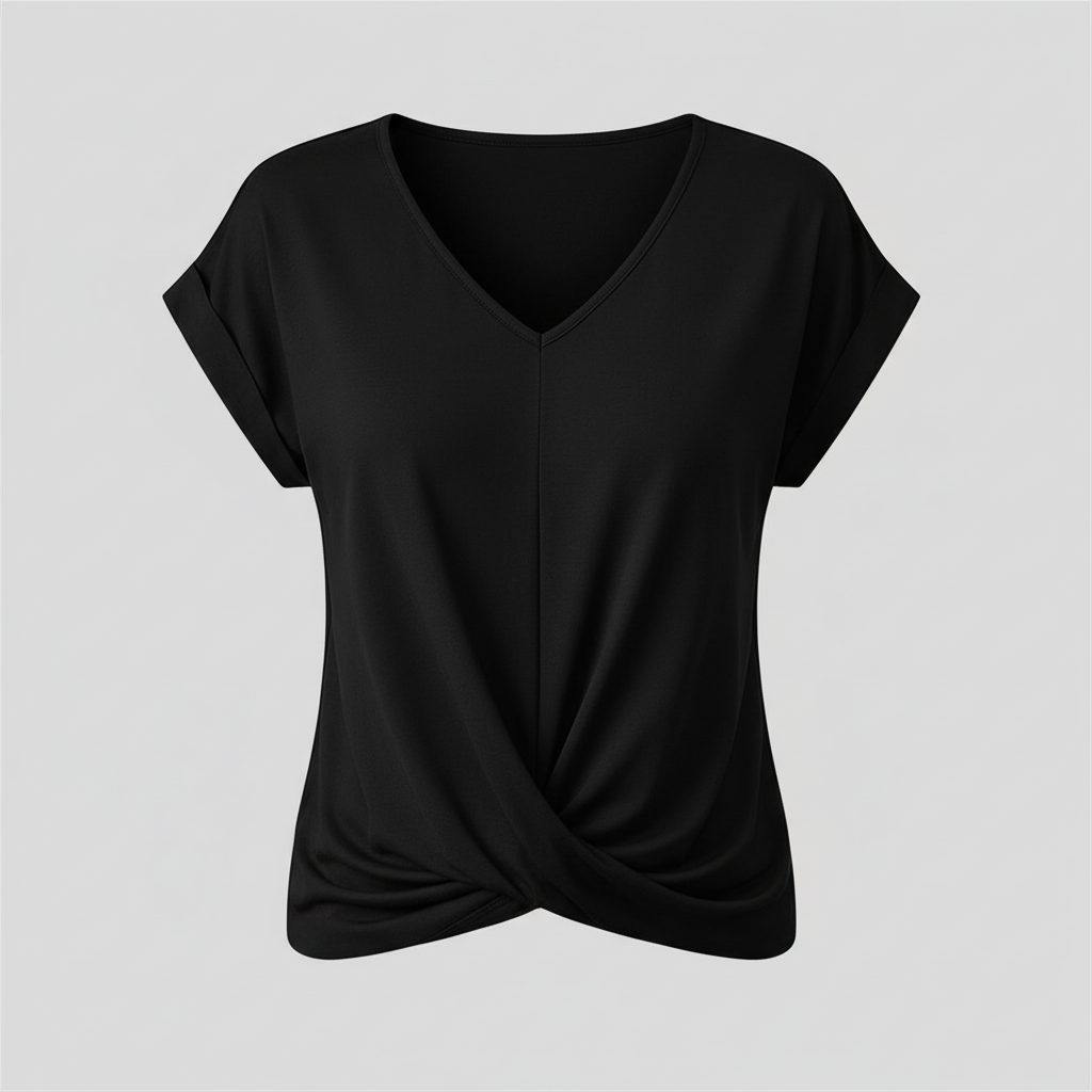 V-Neck Twist Top | Women's Blouse for Summer Casual Wear