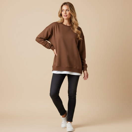 Women's Oversized Crew Neck Sweatshirt | Casual Sweatshirt