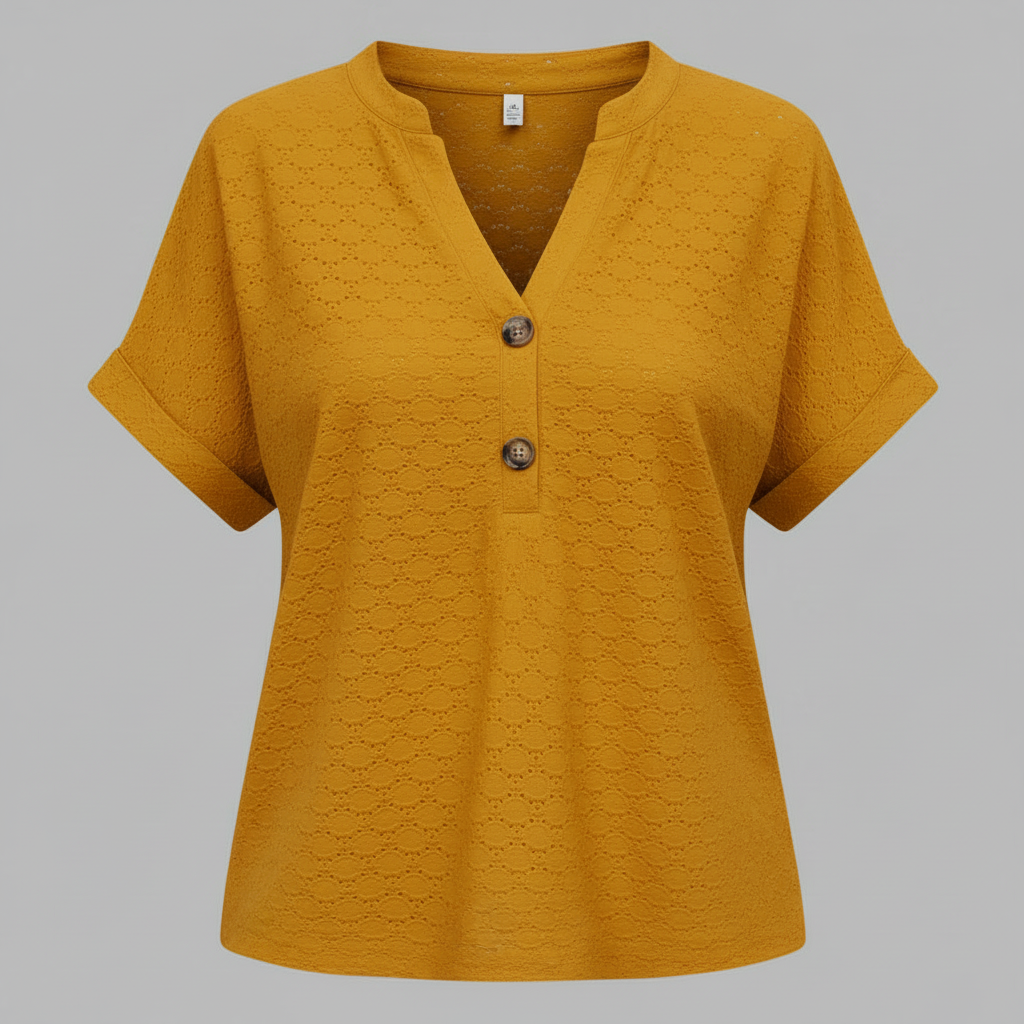 Women's V-Neck Top | Casual Short Sleeve Shirt