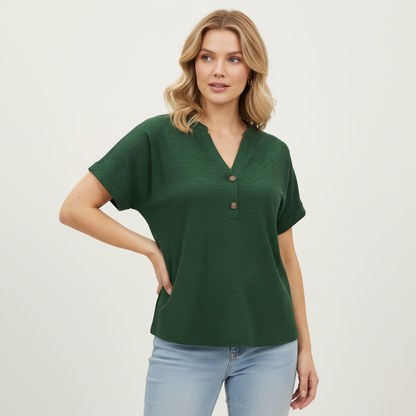 Women's V-Neck Top | Casual Short Sleeve Shirt