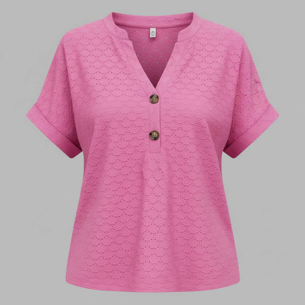 Women's V-Neck Top | Casual Short Sleeve Shirt