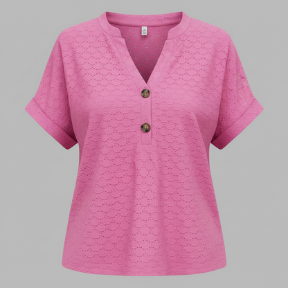 Women's V-Neck Top | Casual Short Sleeve Shirt