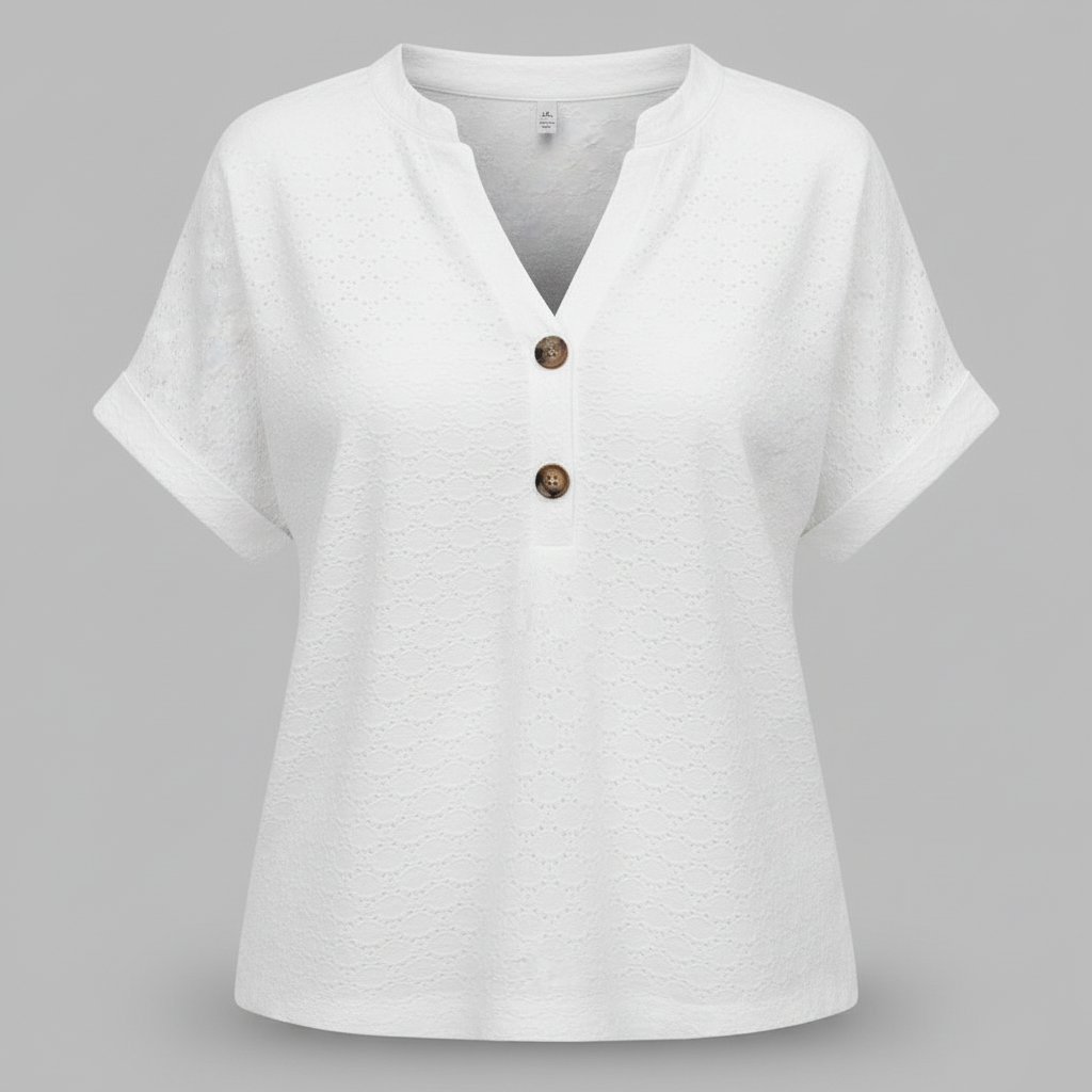 Women's V-Neck Top | Casual Short Sleeve Shirt
